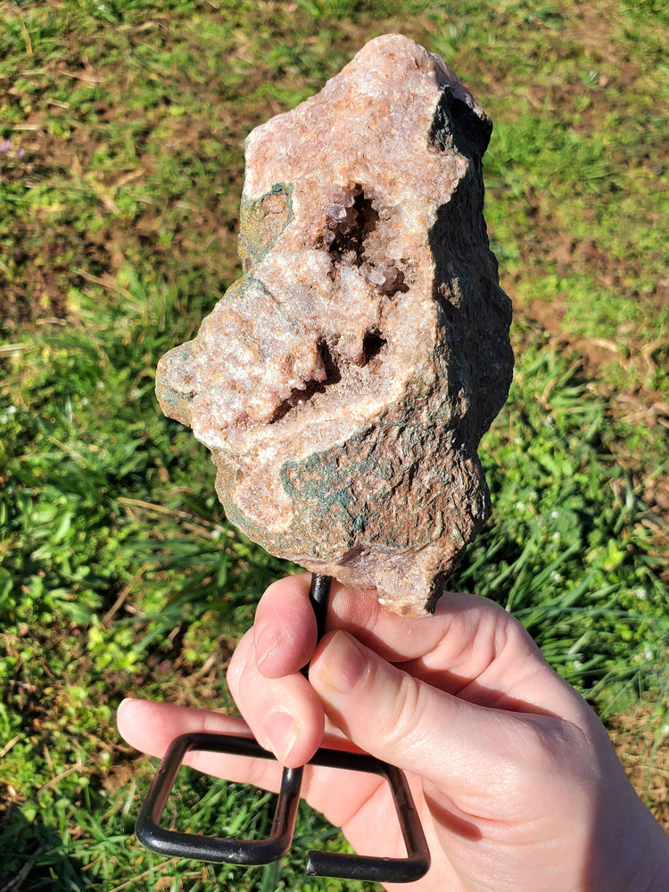 Beautiful Pink Amethyst on Stand BONUS Info Card Crystals Minerals Specimen Nature Reiki Sparkle Collectible