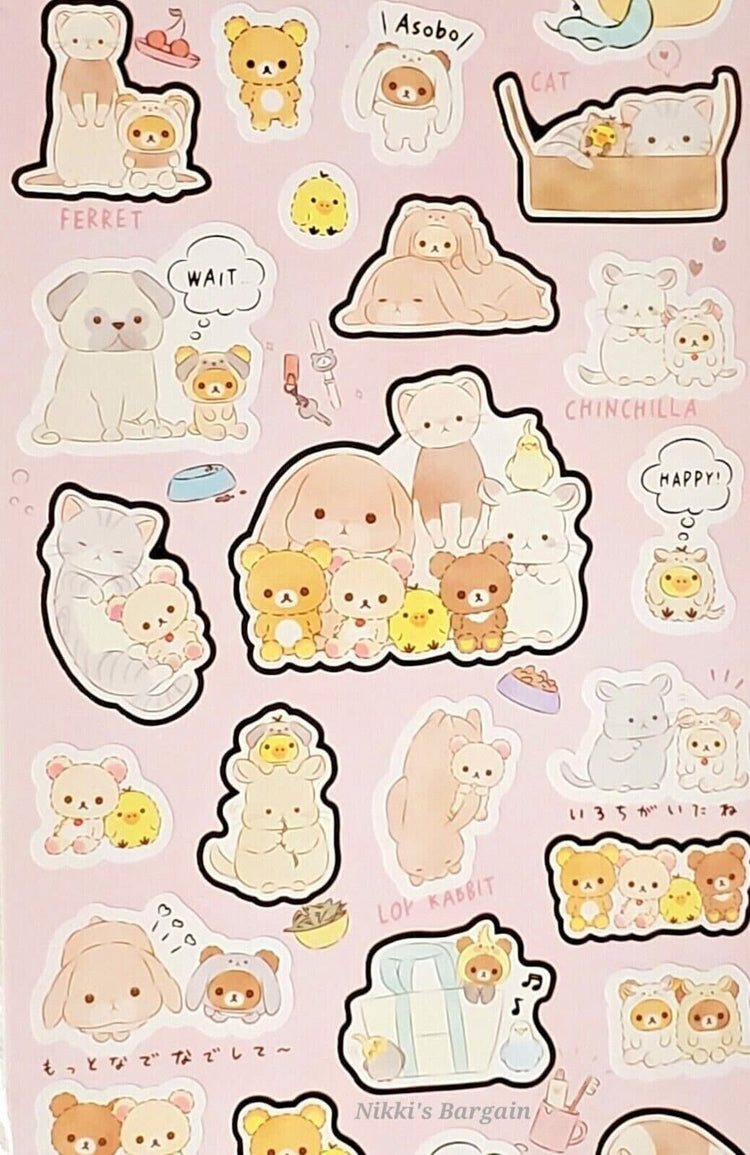 San-x Always With Rilakkuma Stickers Sticker Sheet Japan Kawaii Stationery A