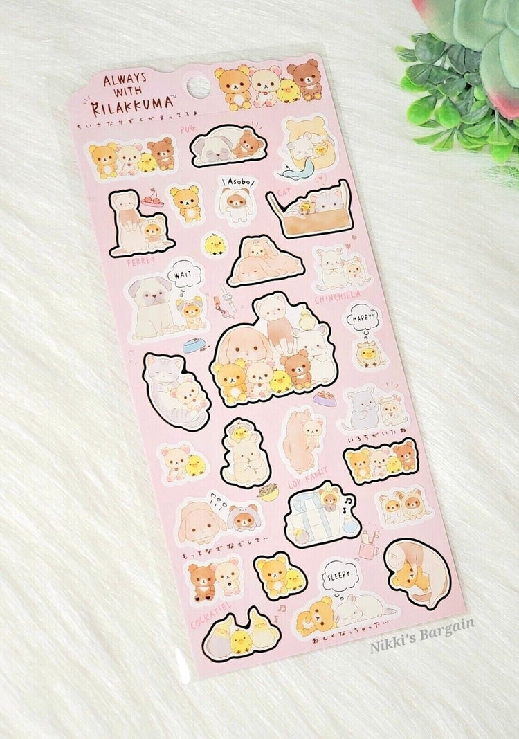 San-x Always With Rilakkuma Stickers Sticker Sheet Japan Kawaii Stationery A