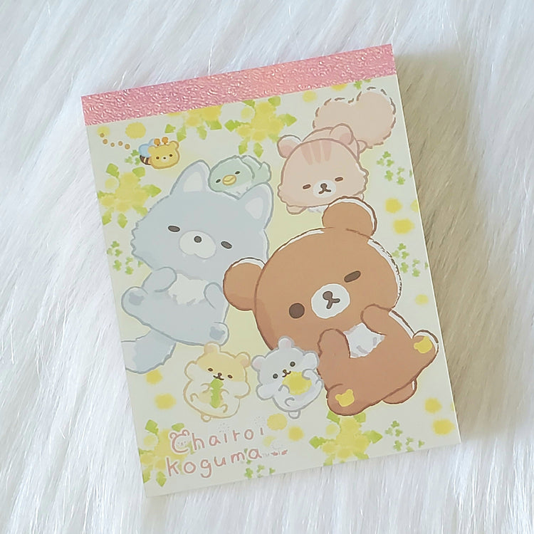 San-x Chairoikoguma Rilakkuma Mini Memo Pad Stationery Collectible Gifts