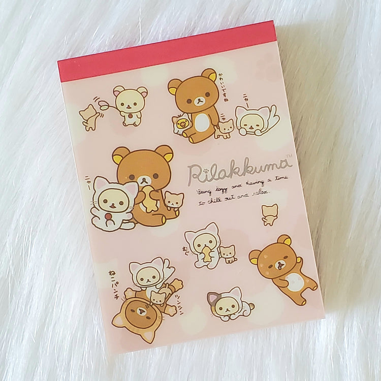 Rilakkuma Cats San-x Mini Memo Pad Stationery Collectible Gifts