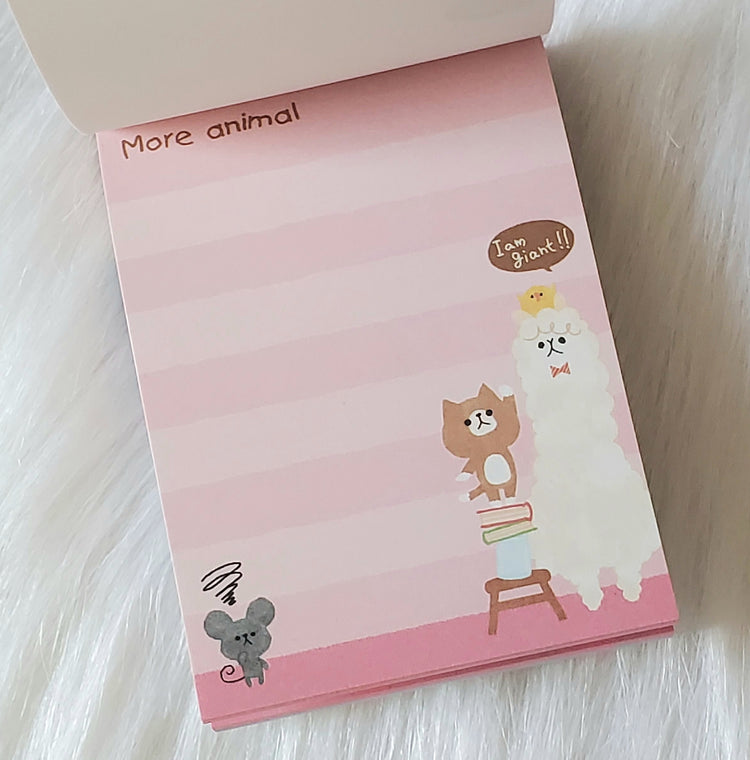 More Animal Alpaca Mini Memo Pad Kawaii Stationery Mind Wave Japan Notepad Collectible Gifts