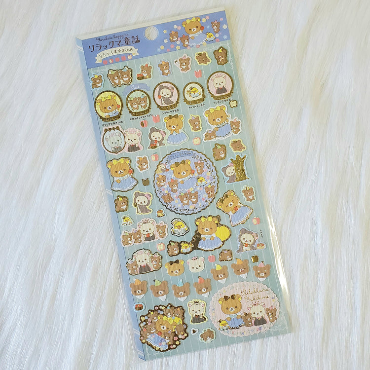 San-x Rilakkuma Korilakkuma Chairokoguma Wonderland Stickers Sticker Sheet Japan Kawaii Stationery Collectible Gifts