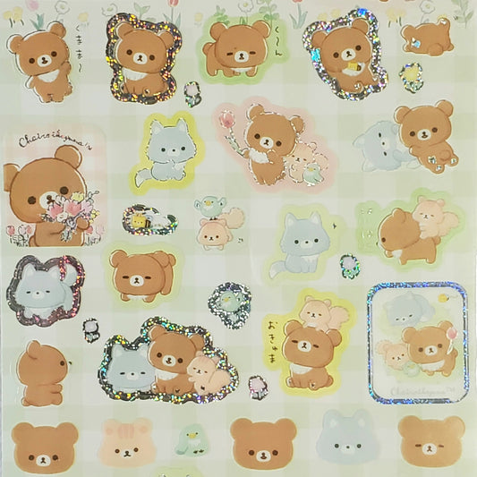 San-x Rilakkuma Chairokoguma Hamster & Fox Stickers Sticker Sheet Japan Kawaii Stationery Collectible Gifts B