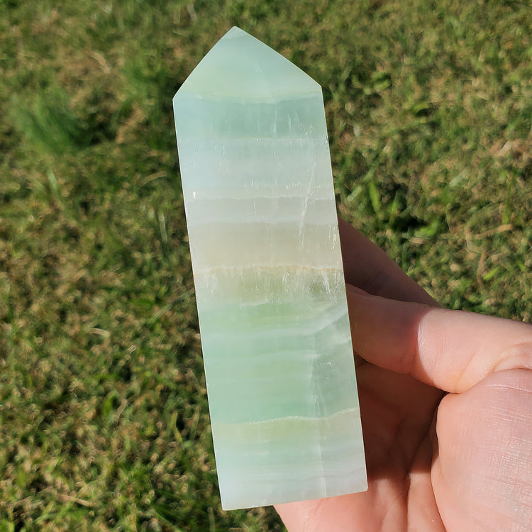 Pistachio Calcite Obelisk Tower Crystals Minerals Stones Natural Collectible