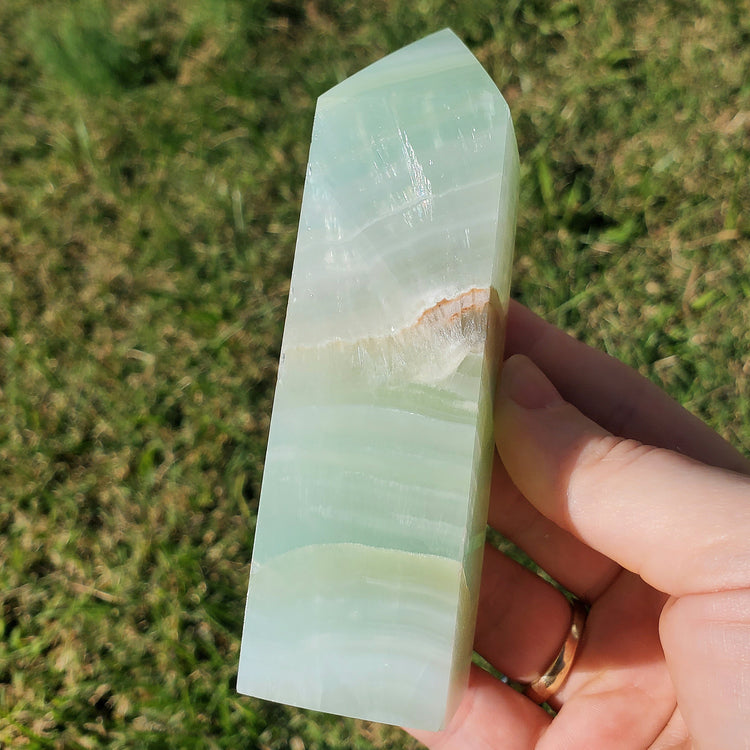 Pistachio Calcite Obelisk Tower Crystals Minerals Stones Natural Collectible