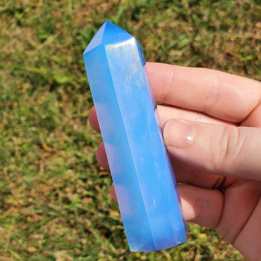 Blue Opalite Tower Crystals Minerals BONUS INFO CARD