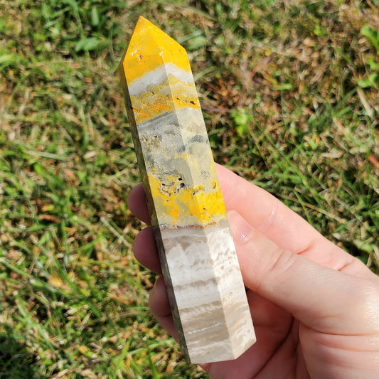 Bumblebee Jasper Tower BONUS INFO CARD Crystals Collectible Minerals