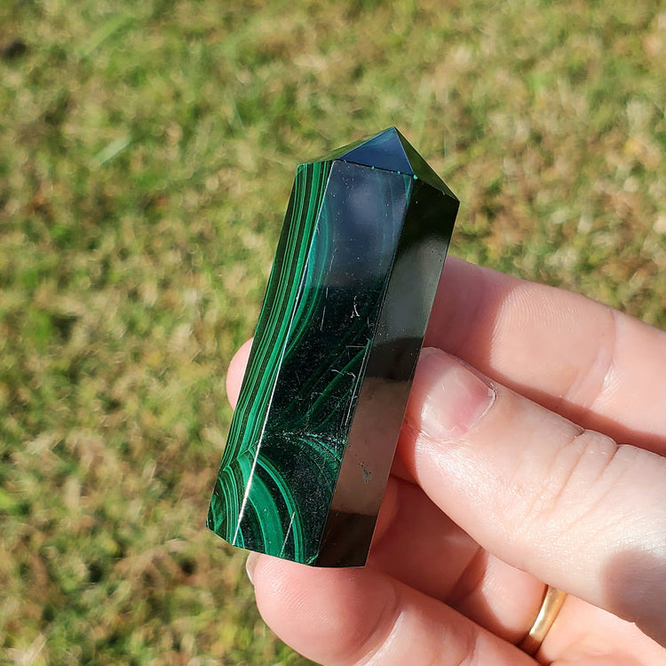 Malachite Tower Crystals Minerals BONUS INFO CARD Specimen Collectible