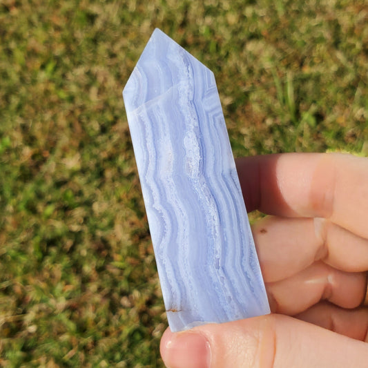 Blue Lace Agate Tower Crystals Minerals Stones Collectible