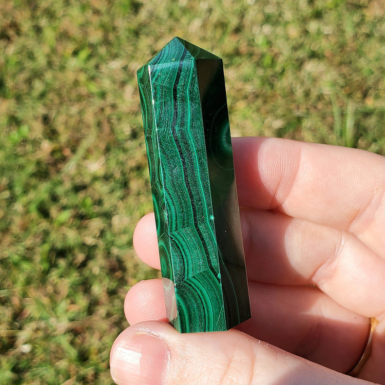 Malachite Tower Crystals Minerals BONUS INFO CARD Specimen Collectible