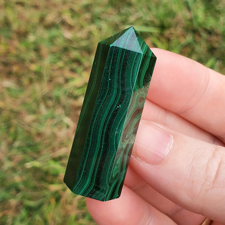 Malachite Tower Crystals Minerals BONUS INFO CARD Specimen