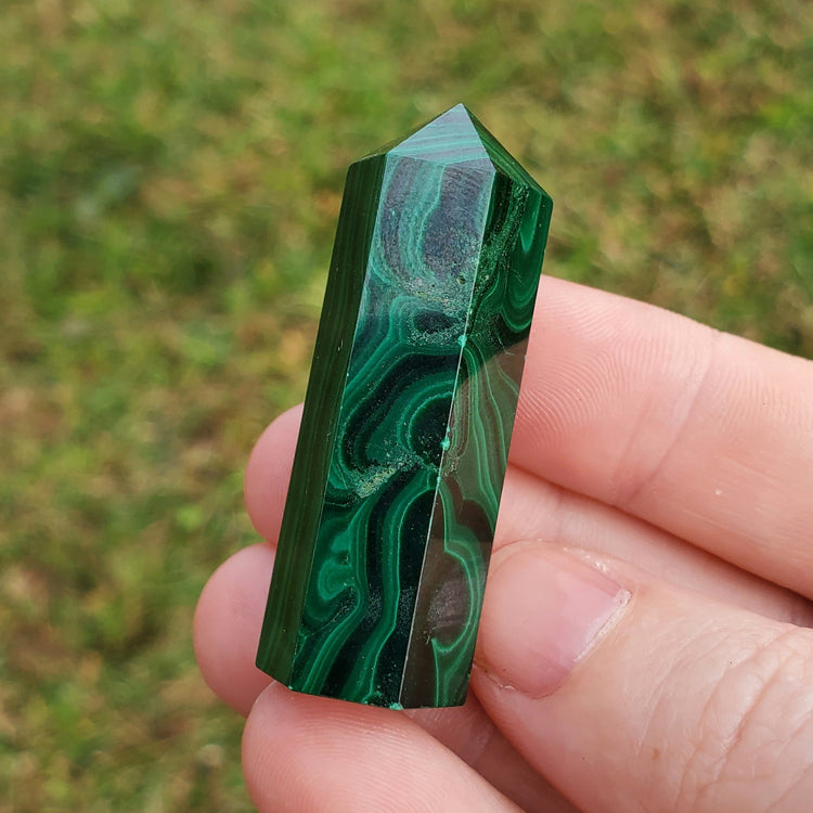 Malachite Tower Crystals Minerals BONUS INFO CARD Specimen