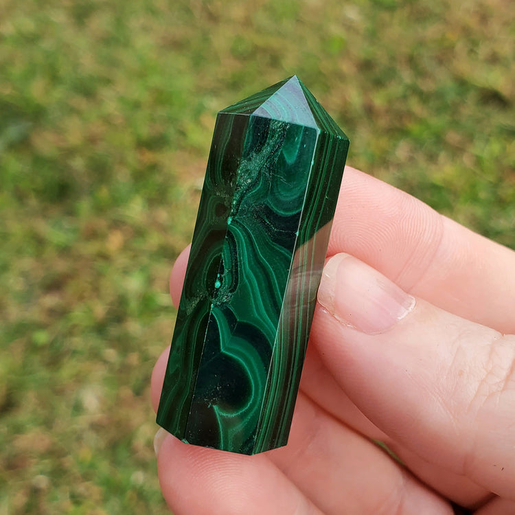 Malachite Tower Crystals Minerals BONUS INFO CARD Specimen