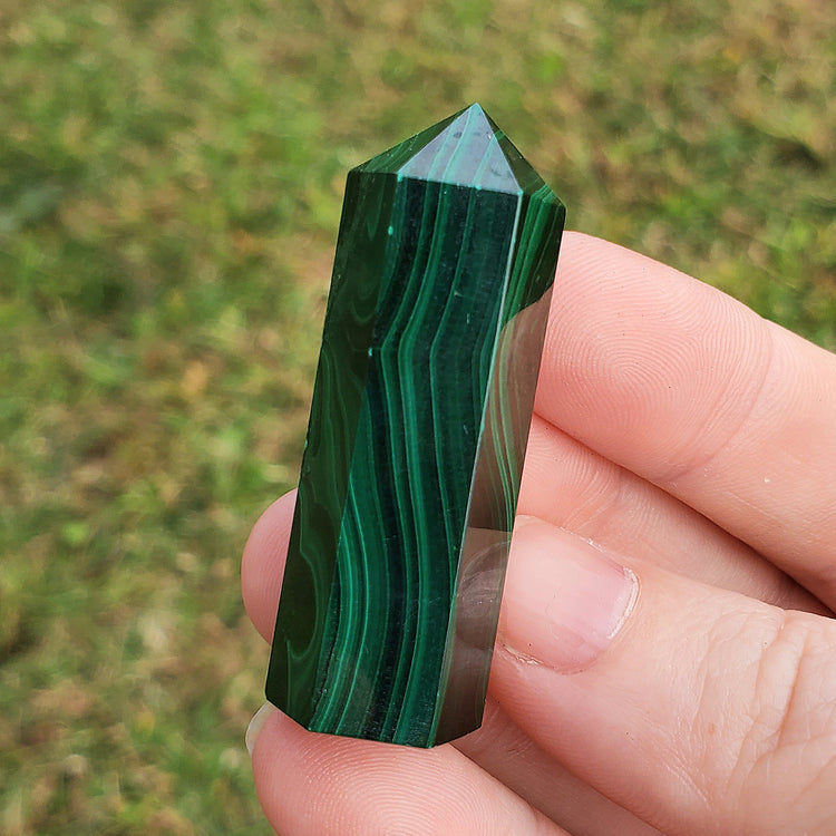 Malachite Tower Crystals Minerals BONUS INFO CARD Specimen