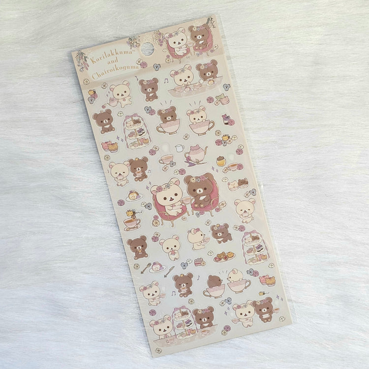 San-x Rilakkuma Chairoikoguma Tea Time Sticker Sheet stickers Japan B