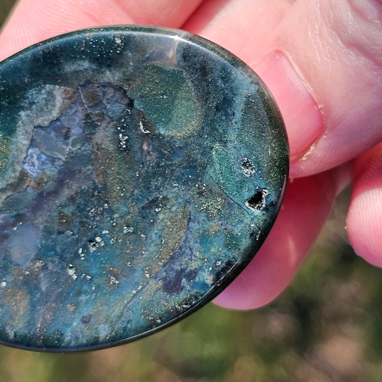 Moss Agate Worry Stone Crystals Mineral Stones Natural BONUS Info Card Gifts