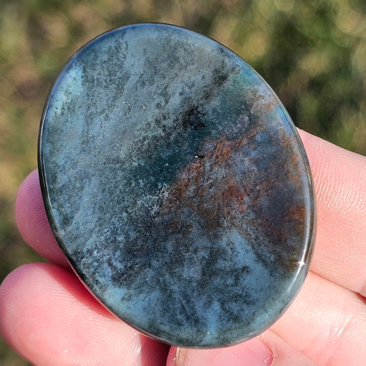 Moss Agate Worry Stone Crystals Mineral Stones Natural BONUS Info Card Gifts