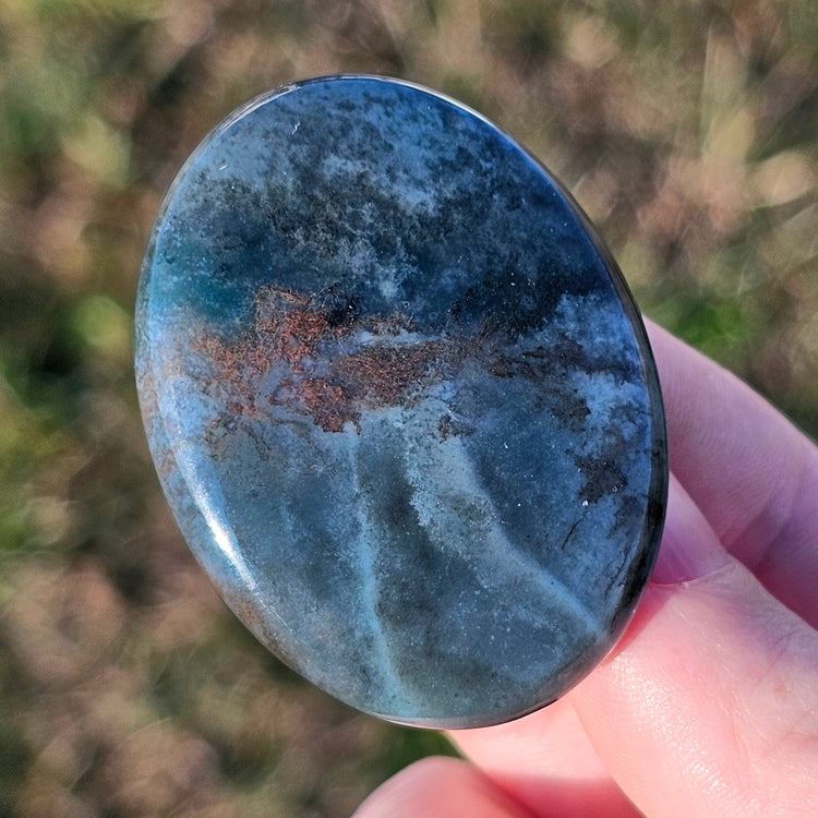 Moss Agate Worry Stone Crystals Mineral Stones Natural BONUS Info Card Gifts