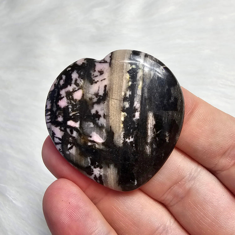 Rhodonite Beautiful Worry Pocket Stone Crystals Mineral BONUS Info Card Gifts