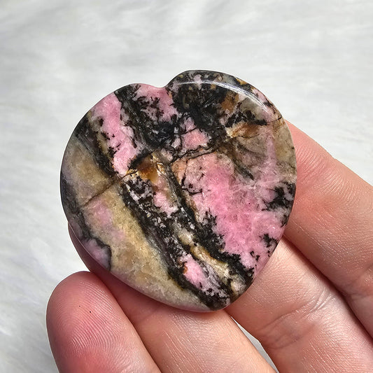 Rhodonite Beautiful Worry Pocket Stone Crystals Mineral BONUS Info Card Gifts