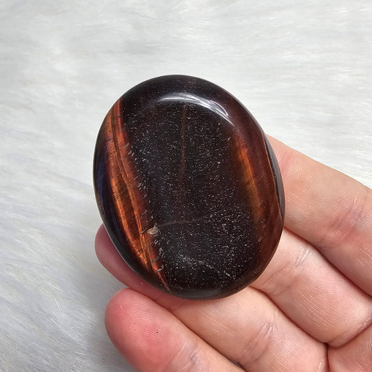 Red Tiger's Eye Worry Pocket Stone Crystals BONUS INFO CARD Gifts