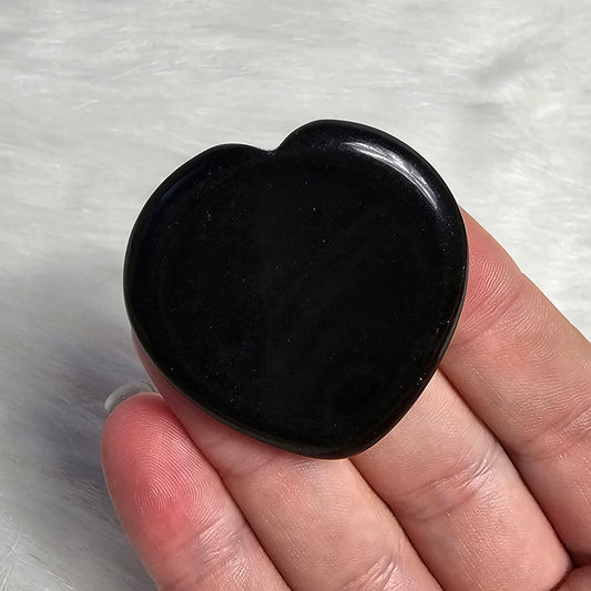 Black Obsidian Worry Pocket Stone BONUS Info Card Crystals Gifts