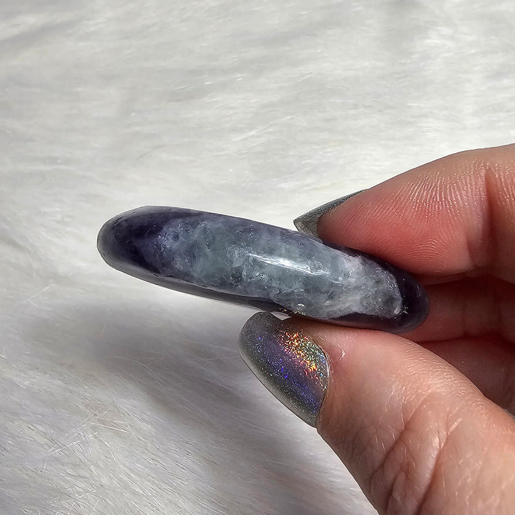 Rainbow Fluorite Worry Pocket Stone Crystals BONUS INFO CARD Gifts