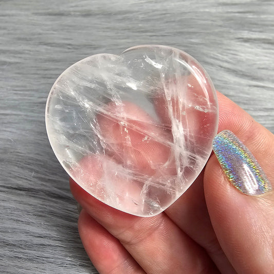 Clear Quartz Worry Pocket Stone Crystal BONUS Info Card Gifts