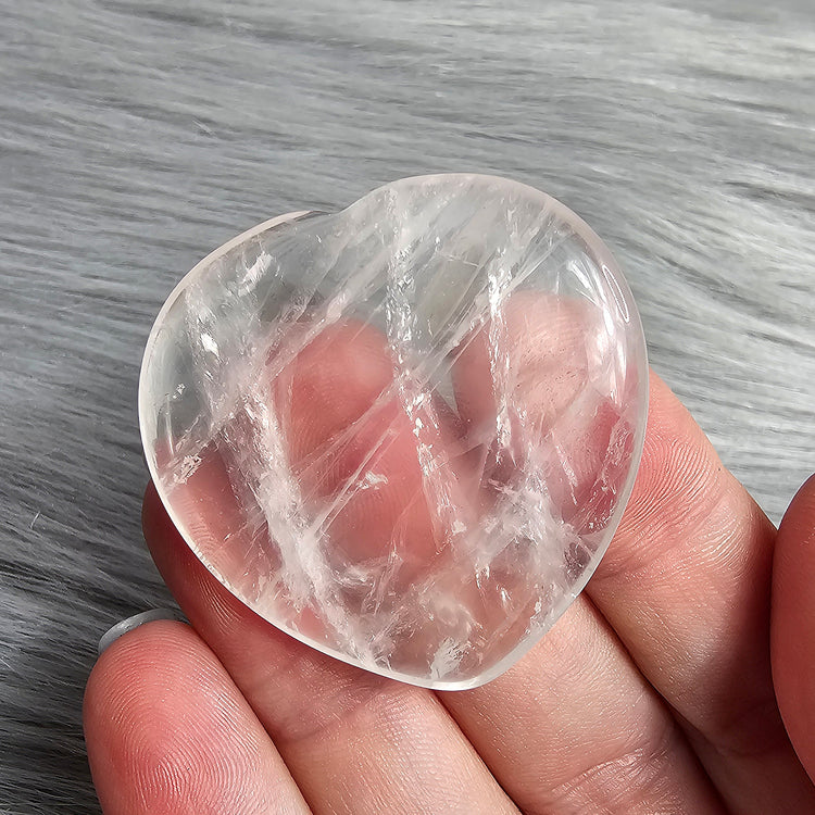 Clear Quartz Worry Pocket Stone Crystal BONUS Info Card Gifts