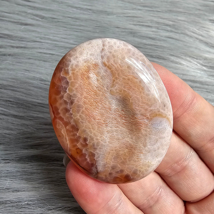 Fire Agate Worry Pocket Stone Crystals Stones BONUS INFO CARD Gifts