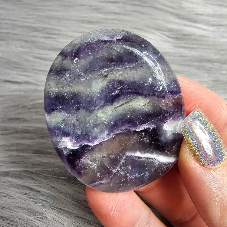 Rainbow Fluorite Worry Pocket Stone Crystals Stones BONUS INFO CARD Gifts