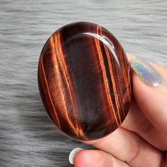 Red Tiger's Eye Worry Pocket Stone Crystals BONUS INFO CARD Gifts