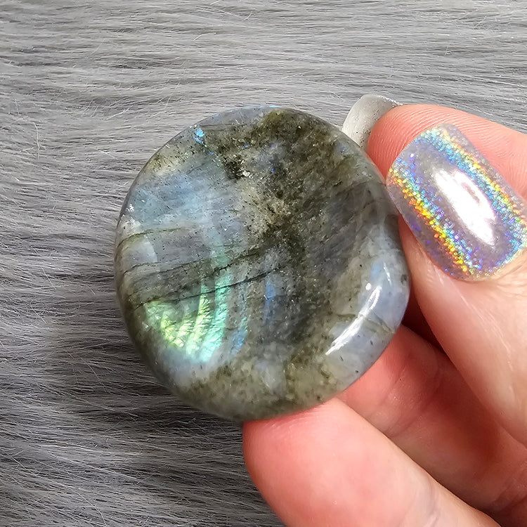 Labradorite Worry Stone Pocket Crystals Mineral BONUS Info Card Gifts
