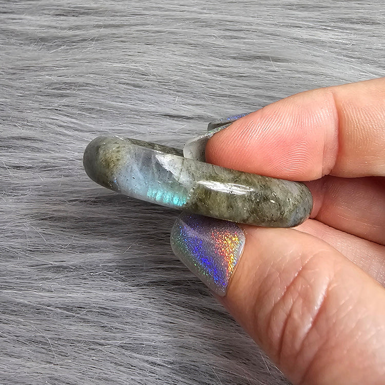 Labradorite Worry Stone Pocket Crystals Mineral BONUS Info Card Gifts
