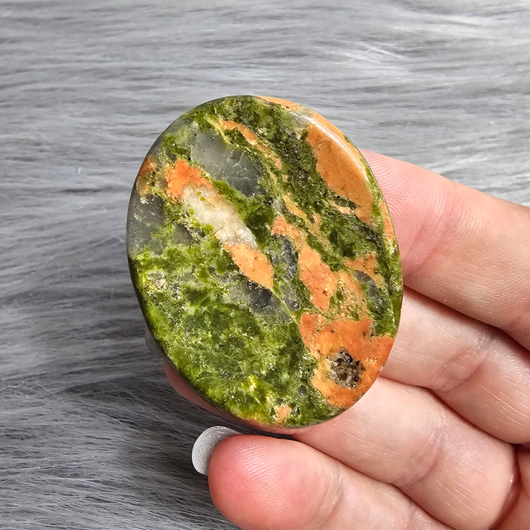 Unakite Worry Stone Pocket Crystals Mineral Stones Natural BONUS Info Card Gifts