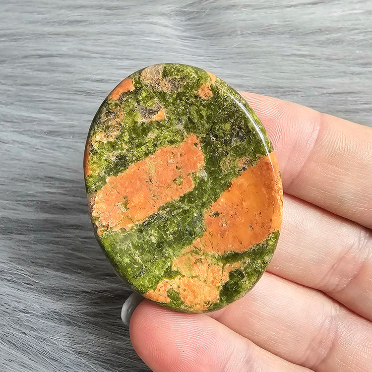 Unakite Worry Pocket Stone Crystals BONUS Info Card Gifts