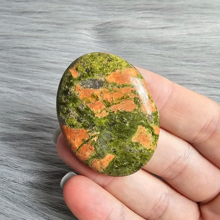 Unakite Worry Pocket Stone Crystals BONUS Info Card Gifts