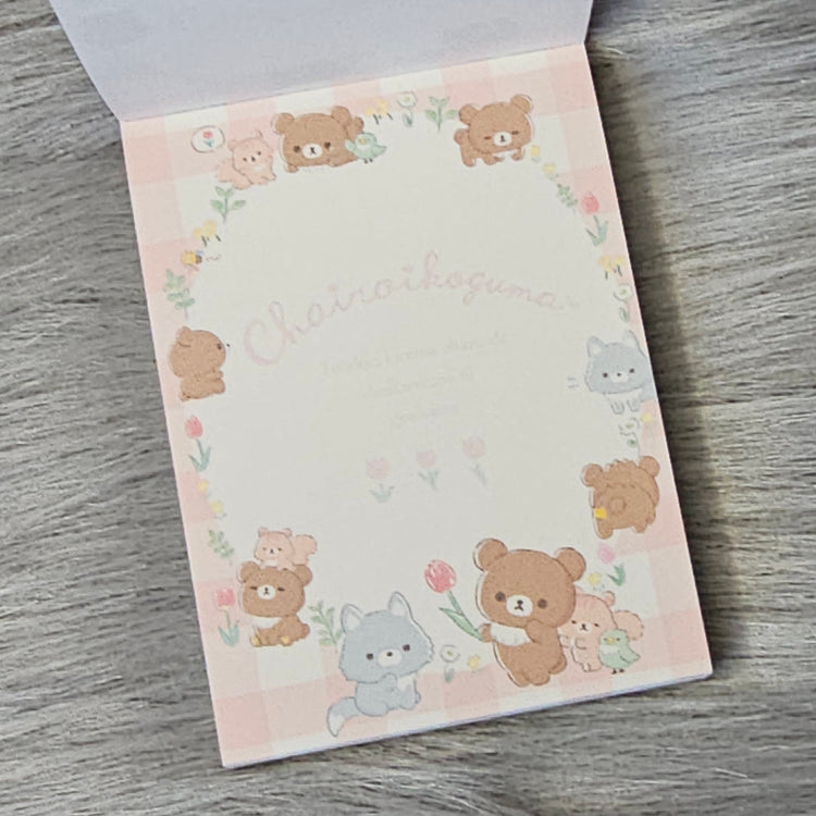 San-x Chairoikoguma Rilakkuma Mini Memo Pad Stationery Collectible Gifts