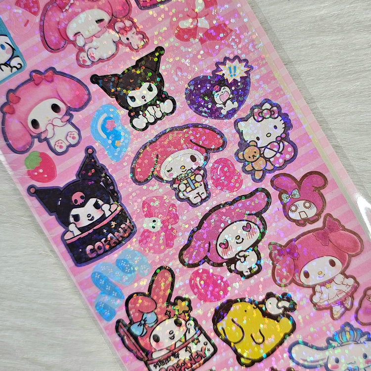 Kawaii Party Holographic Sticker Sheet Stickers