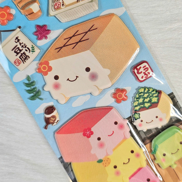 Hannari Tofu Stickers Sticker Sheet Kawaii Japan Collectible Cute Gifts