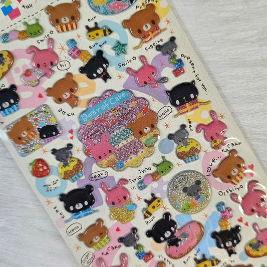 Bear Of Cake Stickers Sticker Sheet Kawaii Japan Collectible Cute Gifts