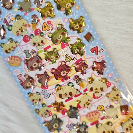 Birthstone Bears Stickers Sticker Sheet Kawaii Japan Collectible Cute