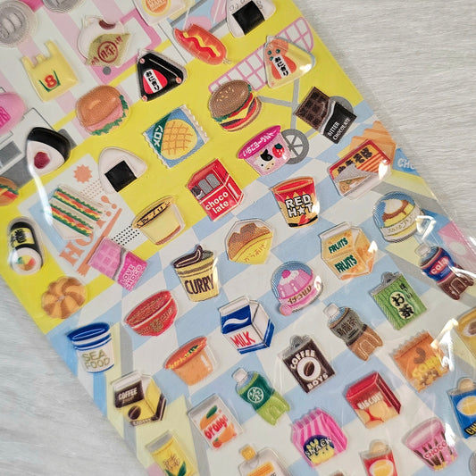 Kawaii Food Stickers Sticker Sheet Kawaii Japan Collectible Cute