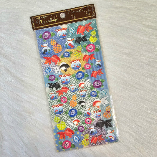 Koi Goldfish Stickers Sticker Sheet Kamio Japan Collectible Cute Gifts