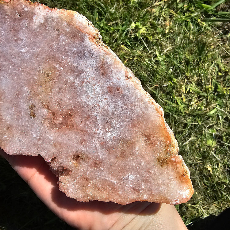 Large Pink Amethyst Slab Slice Crystals Minerals Druzy Cave Collectible