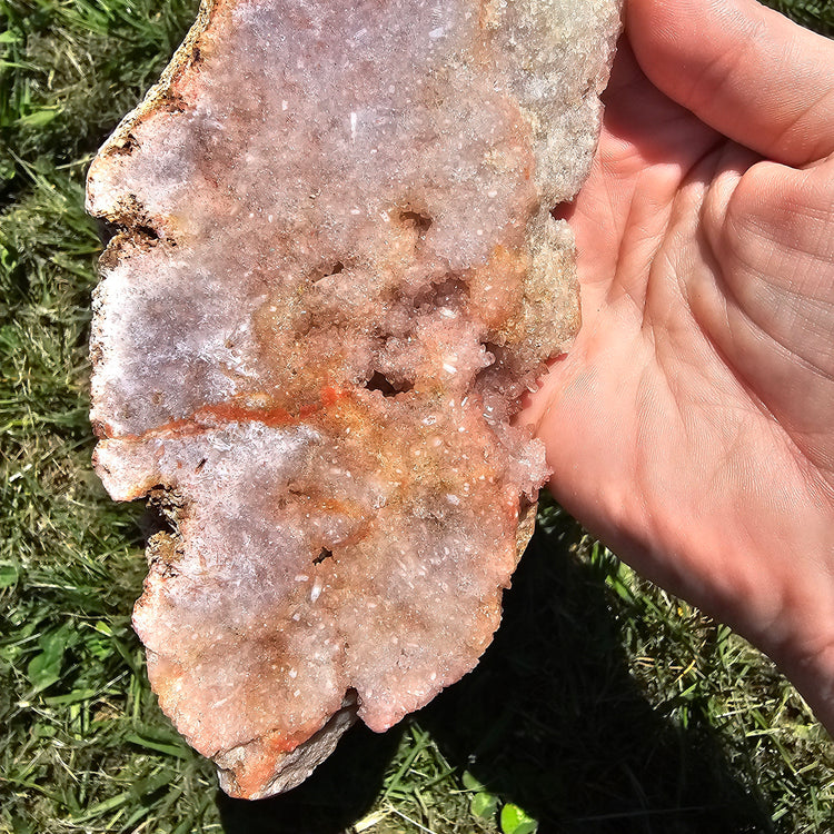 Large Pink Amethyst Slab Slice Crystals Minerals Druzy Cave Collectible