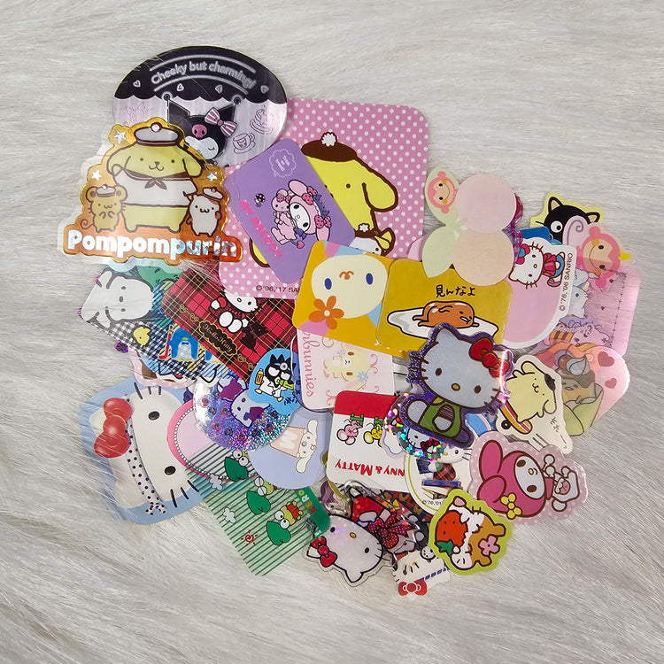 Sanrio Hello Kitty Kawaii Sticker Flakes (40) Lot Sack o Stickers Mixed RETRO