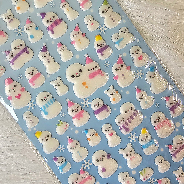 Snowman Kawaii Stickers Sticker Sheet Kamio Japan Collectible Cute Gifts
