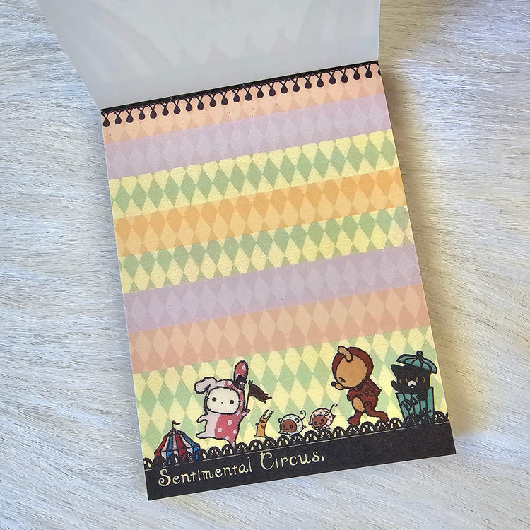 San-x Sentimental Circus Mini Memo Pad Kawaii Stationery Notepad Gifts Used